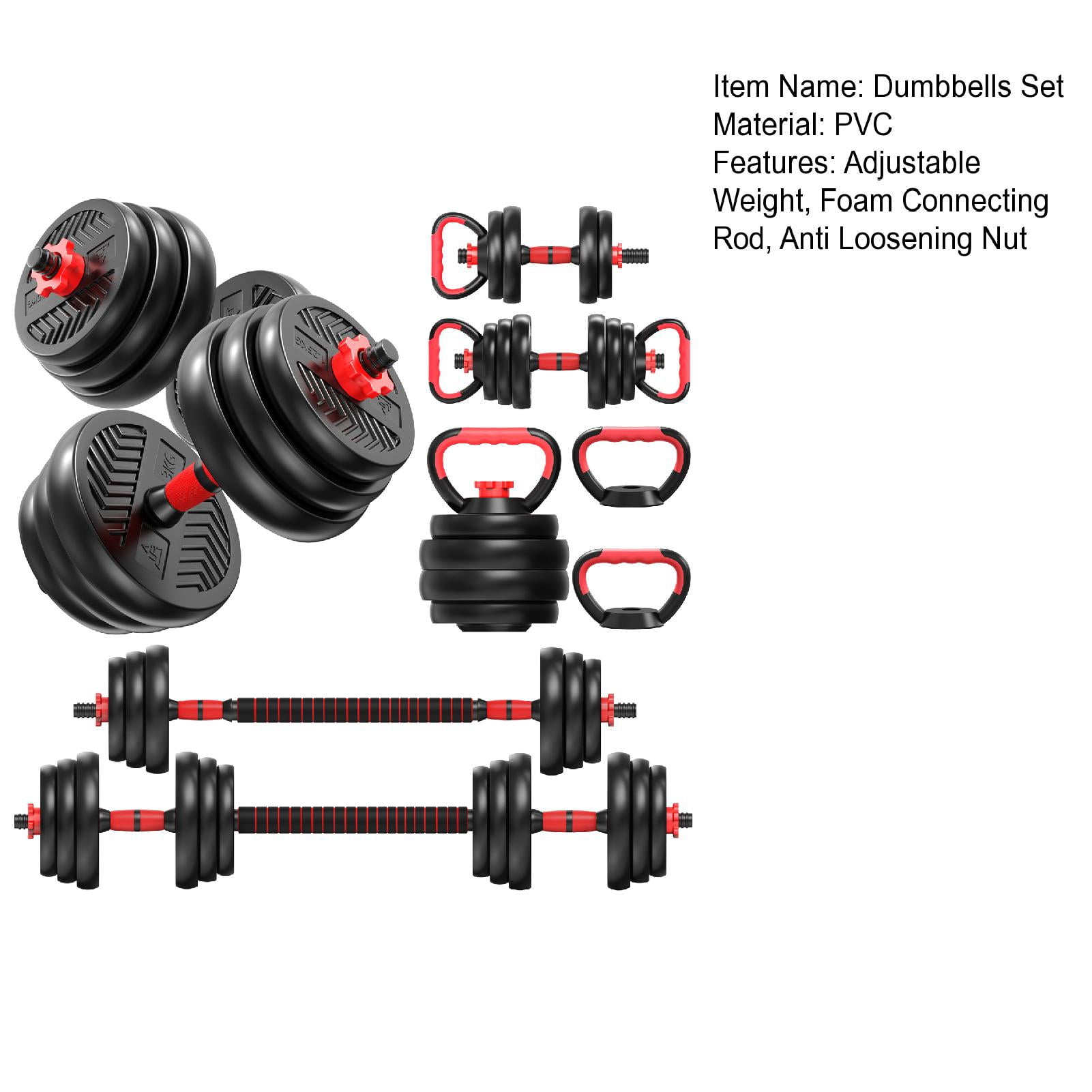 StarBay 4 in 1 Adjustable Weight Dumbbell Set Versatile Weights Home Gym Equipment Adjustable Dumbbells With Dumbbell, Barbell, Kettlebell, Push-Up Modes For Total Body Workouts