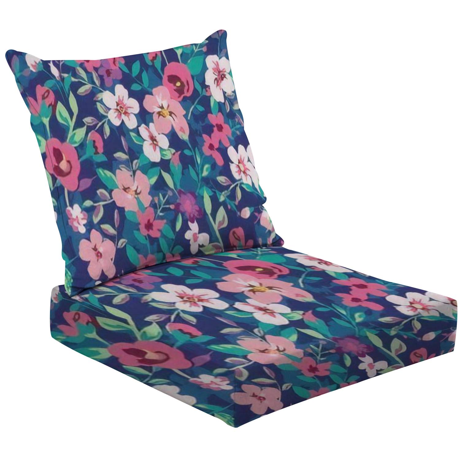2Piece Deep Seating Cushion Set seamless tropical tiny flower Outdoor