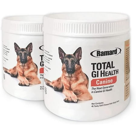 Ramard - Total GI Health Canine - Dog Supplement for Health and Immune Function | Pack of 2 - 45 Chews per Jar