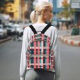 thumbnail image 7 of FORMRS Mini Backpack Purse for Women Travel Daypack Casual Shoulder Bag, Red Teal Stripes, 7 of 7