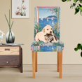 thumbnail image 4 of Yayeee 4 Pack Dining Chair Covers Stretch Parson Chairs Slipcovers Seat Protector, Seaside Door, 4 of 6