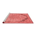 thumbnail image 2 of Ahgly Company Machine Washable Indoor Square Abstract Red Modern Area Rugs, 5' Square, 2 of 4