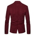 thumbnail image 7 of BVnarty Men's Corduroy Blazer Slim Fit Single Button Jacket Business Office Workwear (Wine,M), 7 of 7