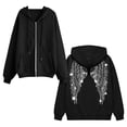 thumbnail image 4 of Enjoytime Zip Up Hoodie Women Back Print Long Sleeve Sweatshirt Fall Winter Fashion Trendy Casual Jacket with Pockets, 4 of 7