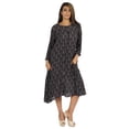 thumbnail image 1 of Bimba Robe Midi Évasée Imprimée pour Femmes en Crêpe de Rayonne Robe d'Été Décontractée, 1 of 7