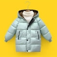 thumbnail image 2 of Baby Boys Girls Winter Coat,Baby Girls Puffer Coat Mid-length Hooded Jackets With Pockets Zipper Windproof Jacket Outwear For Kids Baby Girls Winter Down Coat, 2 of 3