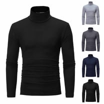 Cyglowse Thermal Shirts for Men Mock Turtleneck Long Sleeve Lightweight Warm Stretchy Undershirt Base Layer Clothing Tops Black L
