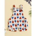 thumbnail image 3 of Hirigin 4th of July Baby Boy Girl Outfit Stars Stripes Romper Fourth of July Overalls 3 6 12 18 24 Months Memorial Day Clothes, 3 of 7
