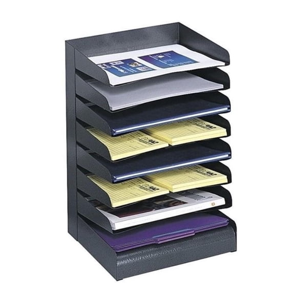 Scranton & Co Black Eight Tier Steel Desk Tray