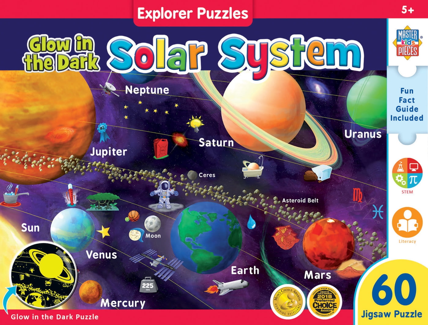 MasterPieces 60 Piece Glow in the Dark Puzzle - Solar System - 16.5'x12.75'