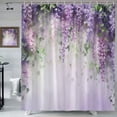thumbnail image 2 of Purple Floral Lavender Flower Shower Curtain Weeping Wisteria Blossom Vine with Dreamy Colors Girl Woman Bathroom Decor Set Polyester Curtains with Hooks-60"W x 72"L (Pack of 1), 2 of 6