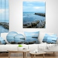 thumbnail image 4 of Designart Blue Rocky Seashore - Beach Photography Throw Pillow - 18x18, 4 of 5