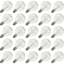 Creative Hobbies Clear Globe G40 Replacement Bulbs for Outdoor String Lights - 5W 120V Fit E12 C7 Candelabra Screw Base Light Sockets, 1.5 Inch Size for Patio String Decor | 25 Pack