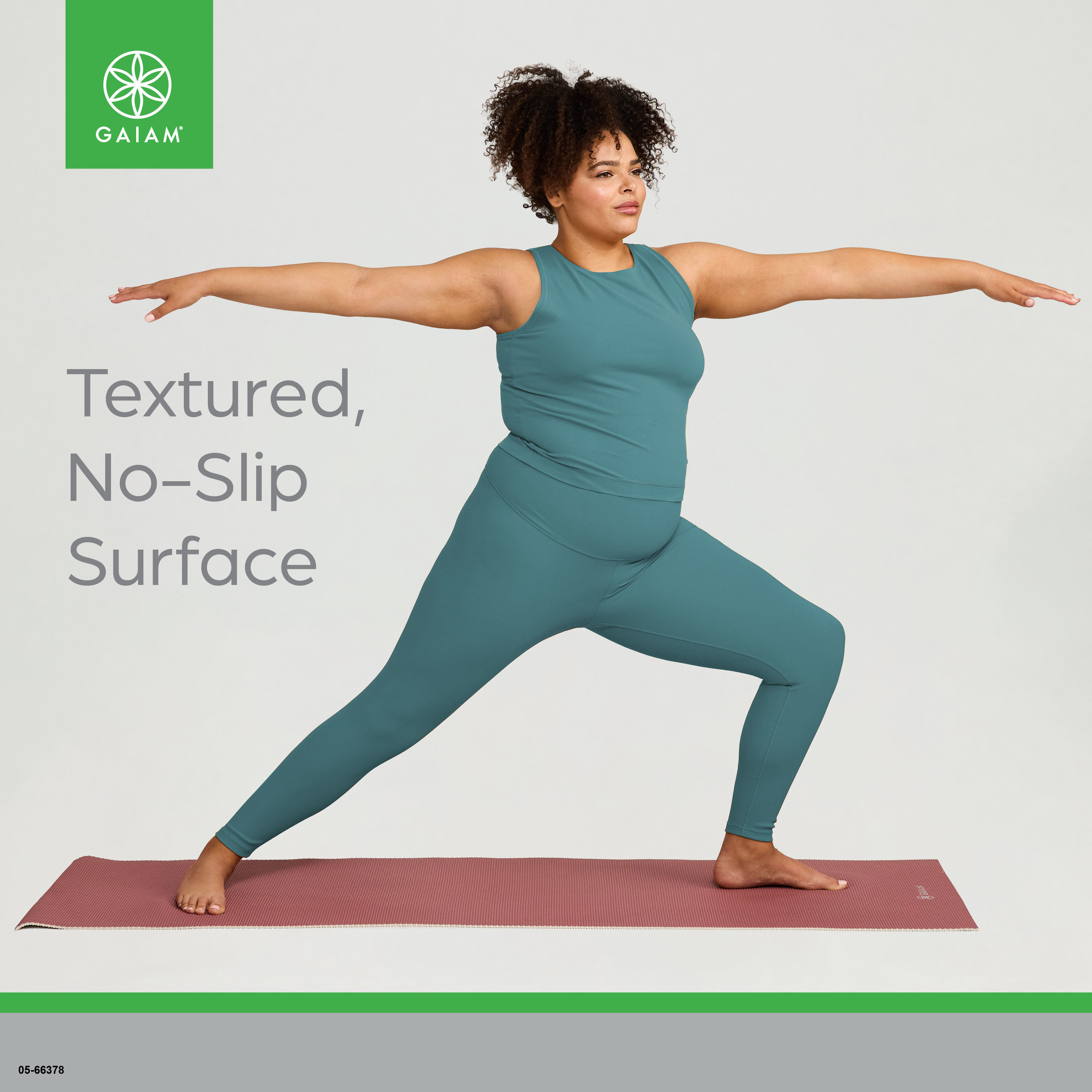 Gaiam Reversible Yoga Mat, Pink Khaki photo 5
