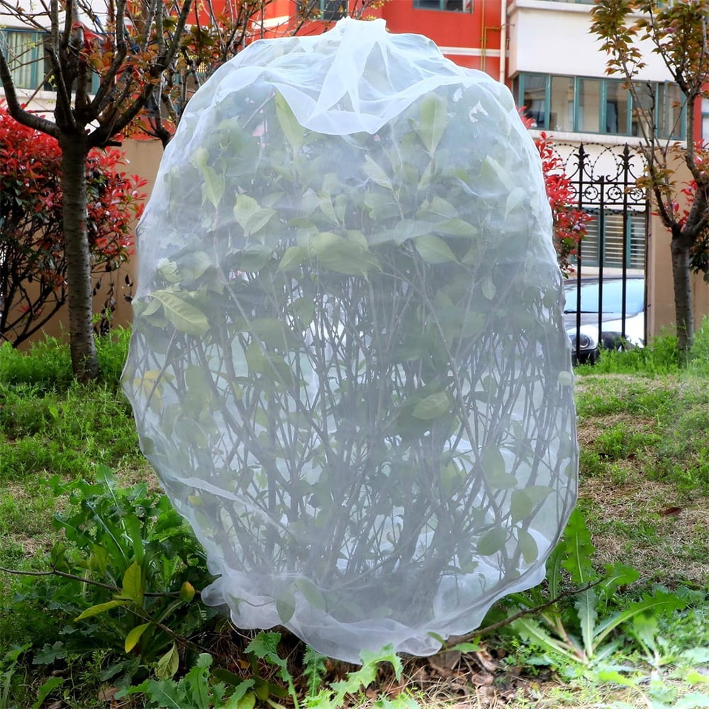 Tutuviw 6Pcs Bird Netting for Garden Protection Netting 2.6 x 3.3 Ft Mesh with Drawstring Insect Bird Barrier Garden Mesh Netting Plant Cover for Protect Fruit Tree Vegetable Flower