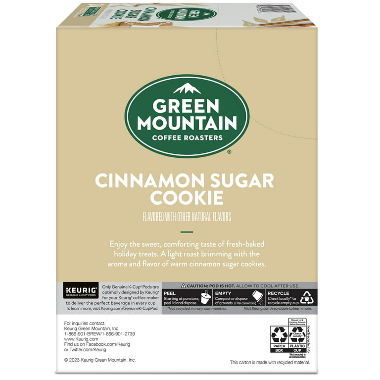 Green Mountain Coffee Roasters Cinnamon Sugar Cookie Light Roast K Cup Coffee Pods 24 Count