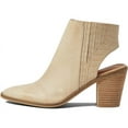 thumbnail image 4 of Lucky Brand Shyna Stucco Open Back Block Heel Almond Toe Leather Ankle Booties (Stucco, 7), 4 of 5