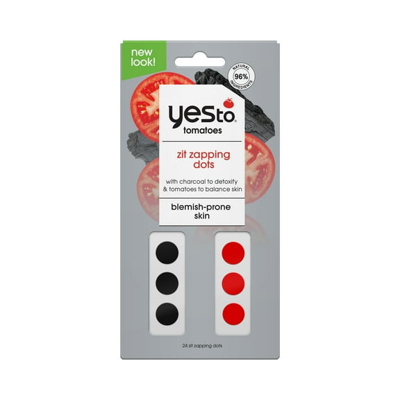 Yes To Tomatoes Detoxifying Charcoal Zit Zapping Dots, Red, 24 Count 1025182