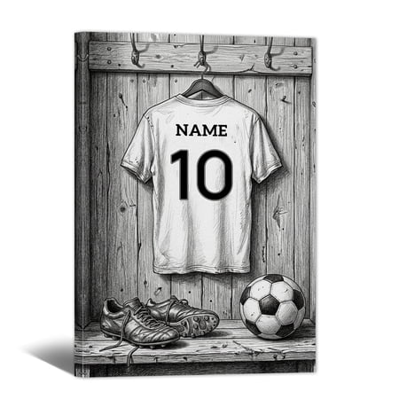 Personalized Soccer Life Lessons Canvas Wall Art, Custom Motivational Canvas Prints with Your Name & Numbers, Inspirational Sports Gifts for Football Lovers, Athletes Bedroom Decor