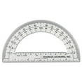Charles Leonard Open Center Protractor, Plastic, 6" Ruler Edge, Clear