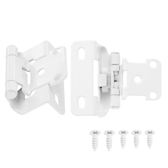 Uxcell 60 Pcs Cabinet Hinges for Kitchen Cabinet Door, 1/2" Overlay Partial Wrap Kitchen Cabinet Hinges, White
