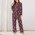 thumbnail image 2 of Pofeuu Daisies Flowers Print Womens Pajamas Set Long Sleeve Sleepwear Button Down Nightwear Soft Pj Lounge Sets Button Down Pajamas Women-X-Large, 2 of 7