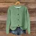 thumbnail image 2 of Ltctricy Women's Cardigan Sweaters Fall Fashion Long Sleeve Crew Neck Button down Ribbed Knit Cardigans Soft Casual Outwear Coats(Green,XX-Large), 2 of 4