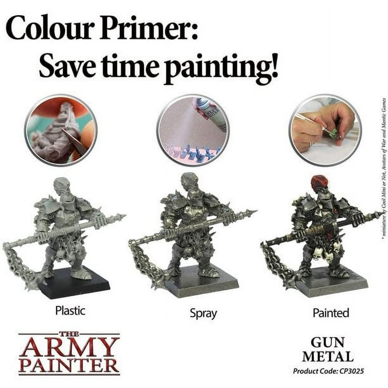 The Army Painter Color Primer Spray Paint, Gun Metal, 400ml- Acrylic Spray  