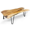 thumbnail image 3 of StyleCraft Wood Edge Teak Coffee Cocktail Table with Clear Lacquer Finish, 3 of 10