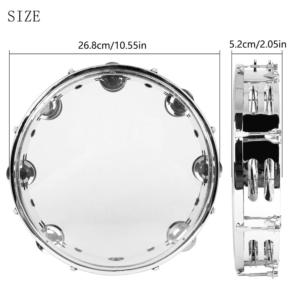 Double Row Tambourine Round Form Musical Tambourine Metal Bells Handheld Party Percussion Drum Instruments Tambourine
