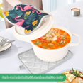 thumbnail image 3 of Yayeee Pot Holders Kitchen Heat Resistant with Pocket 7"x9.8" Cotton Oven Cooking Hot Pads, Yellow Floral Flamingo, 3 of 7
