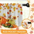 thumbnail image 6 of Fall Orange Pumpkin Kitchen Window Curtains Valance and Tier Set 36 Inch, Autumn Vintage Watercolor Maple Leaves 3 Piece Window Treatment Tiers for Living Room Bedroom Kitchen Decor Drapes, 6 of 6
