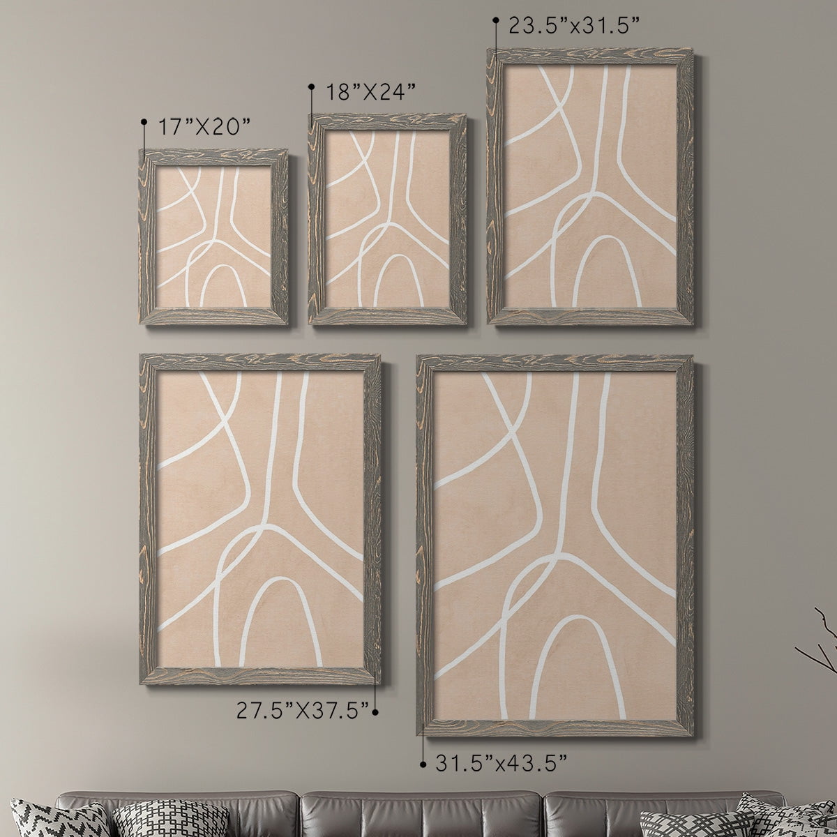 Clean Contour III - Premium Framed Canvas 2 Piece Set - Ready to Hang