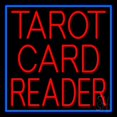 thumbnail image 1 of Red Tarot Card Reader Block And Border LED Neon Sign 24" Tall x 24" Wide - inches Black Square Cut Acrylic Backing, with Dimmer - Bright and Premium built indoor LED Neon Sign for Storefront., 1 of 7