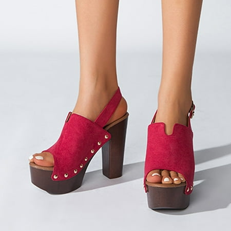 

bvgfsahne All Wedge Heel Sandals Fish Mouth Comfortable Wide Sandals For Women Chunky Heel Platform