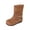 Brown, variant on Bilqis Fashion Mid Calf Boots for Girls Double Side Buckle Strap Decor Thin Fleece Lined Suede Upper Ankle Boot Round Toe Flat Sole Footwear School Fall Winter Shoes Beige,10 Little Kids