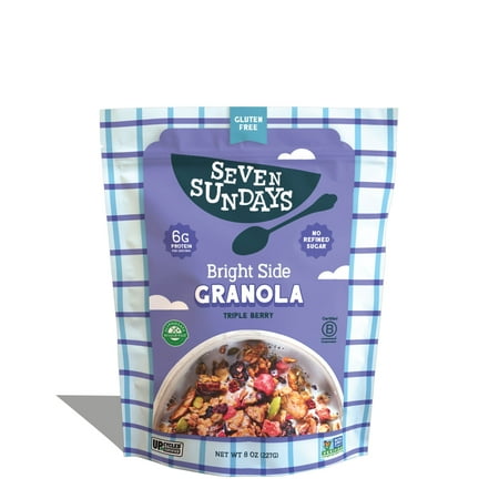 Seven Sundays Bright Side Triple Berry breakfast Granola  Gluten Free  8 oz  1 Bag