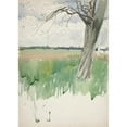 thumbnail image 2 of Edwin Austin Abbey 14x18 Black Ornate Wood Framed Double Matted Museum Art Print Titled - Study of a Field and Tree, 2 of 5