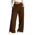 thumbnail image 2 of Hzzrkos Girls Wide Leg Sweatpants Casual Elastic Waist Lounge Pants with Side Pockets Soft Winter Warm Trousers Relaxed Fit Everyday Activewear Bottoms, 2 of 8