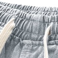 thumbnail image 7 of Hurxie Men's Drawstring Elastic Waist Flap Pocket Straight Cargo Jean Denim Shorts Light Blue,XXS, 7 of 7