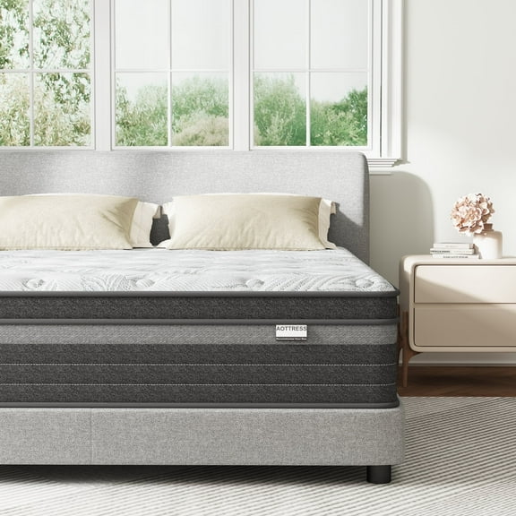 AOTTRESS 12 inch Twin Mattress in a Box Gel Memory Foam Hybrid Airflow Fiberglass Free