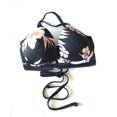 thumbnail image 3 of Victoria's Secret Pink Swim Bikini Top Keyhole Strappy Black Tropical Print Size Large NWT, 3 of 5