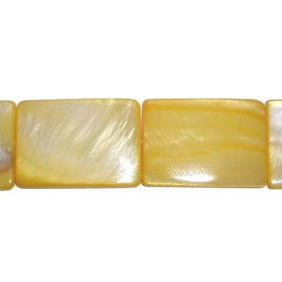 15x20mm Mother Of Pearl Rectangle Beads, Yellow Color Genuine Gemstone Natural Jewelry Making