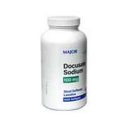 2 Pack Major DOK 100mg Docusate Sodium (comp to Colace) 1000 Softgels Each