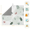 thumbnail image 3 of YFYANG Absorbent Dish Drying Mat for Kitchen, Reusable Green Watercolor Leaves Pattern Microfiber Dish Mat, 16 x 18 inch, 3 of 9