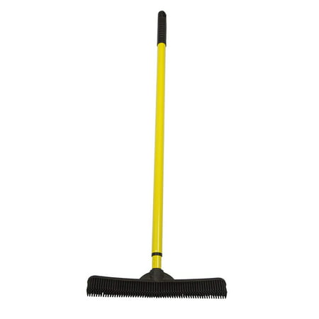 FURemover Broom with Squeegee made from Natural Rubber, Multi-Surface and Pet Hair Removal, Telescoping Handle that Extends from 3 ft to 6 ft,.., By