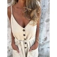 thumbnail image 6 of Women's Linen Sleeveless Pockets Overall Shorts Jumpsuit for Casual Beach Color M, 6 of 9