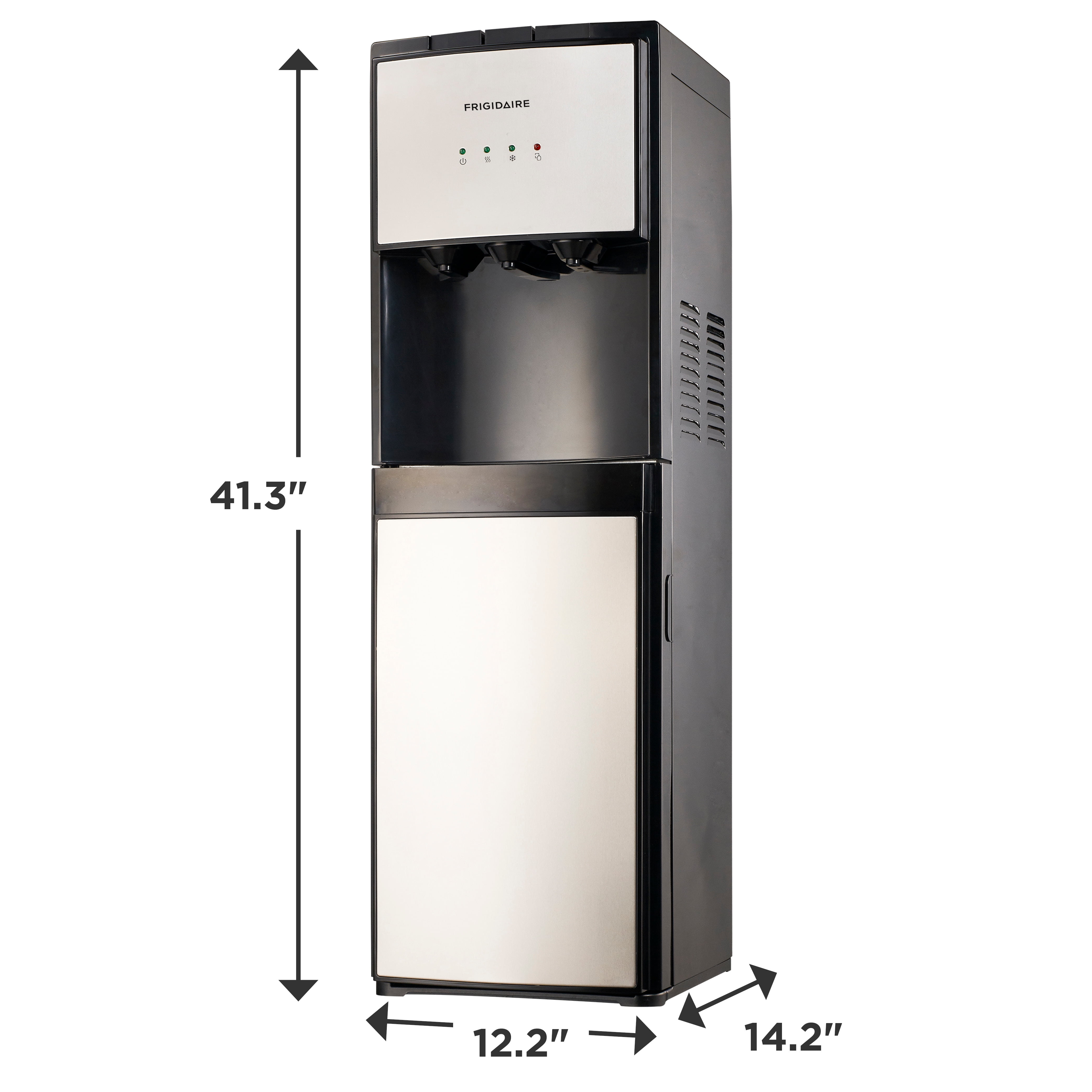 Frigidaire 5 Gallon Bottom Loading Hot and Cold Water Cooler Dispenser, Stainless Steel, EFWC505