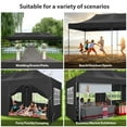 thumbnail image 4 of SANOPY 10'x30' Upgrade Pop up Canopy Tent Outdoor Easy Set-up Instant Tent Heavy Duty Commercia Wedding Party Tents, 8 Removable Sidewalls, Roller Bags, 8 Sandbags Gazebo Shelter(Black), 4 of 12