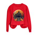 thumbnail image 6 of Qingpeng Womens Halloween Sweatshirt Crew Neck Fashion Cute Long Sleeve Fleece Crewneck Sweatshirt for Holiday Wear, 6 of 6
